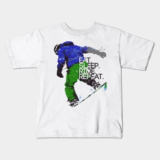 Snowboarding Eat-Sleep-Ride-Repeat Kids T-Shirt